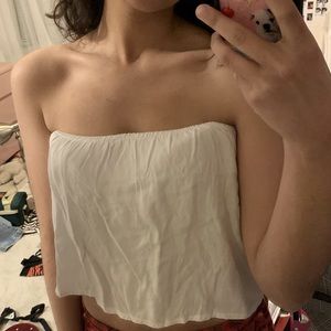 Brandy Melville White Sleeveless Flowy Tube Top